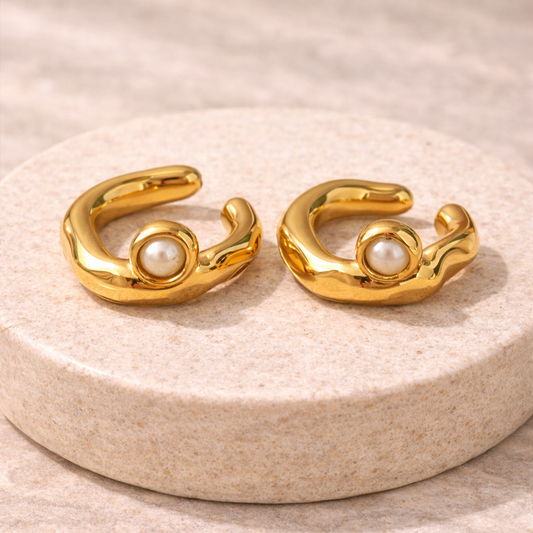 Flavia Gold Pearl Ear Cuff